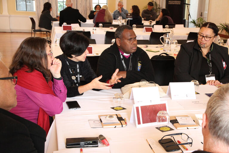Christina Takatsu Winnischofer, General Secretary of the Episcopal Church in Brazil speaks in the governance group. Christina Takatsu Winnischofer, General Secretary of the Episcopal Church in Brazil speaks in the governance group.