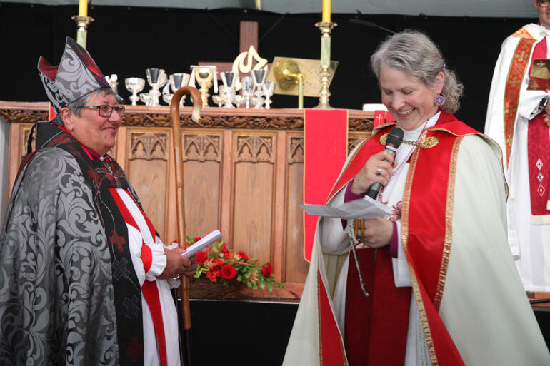 Bishop Riscylla Shaw brings blessings from Canadian Indigenous Archbishop Mark MacDonald and the First Nations, Inuit and Métis peoples.