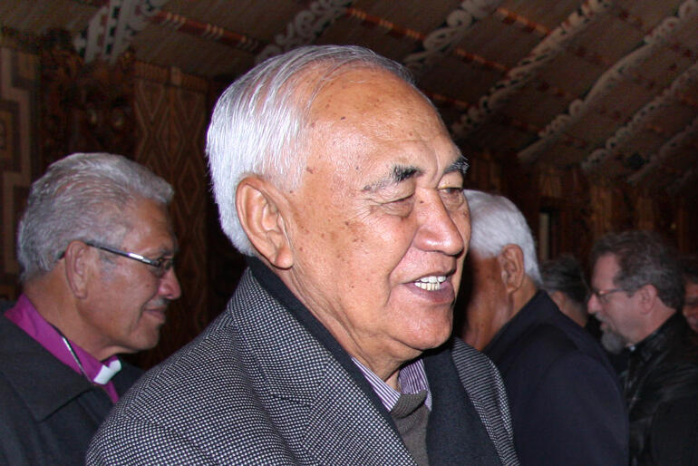 Bishop Ben Te Haara, the first Bishop of Tai Tokerau has died aged 88. Photo: Bishop Ben welcomes Te Hinota Whanui at Waitangi in 2014. Bishop Ben Te Haara, the first Bishop of Tai Tokerau has died aged 88. Photo: Bishop Ben welcomes Te Hinota Whanui at Waitangi in 2014.