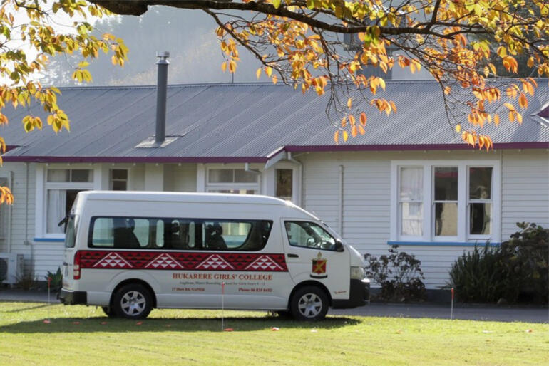 One of the vans Hukarere staff used to evacuate students from Esk Valley parks outside their hostel prior to February this year. One of the vans Hukarere staff used to evacuate students from Esk Valley parks outside their hostel prior to February this year.