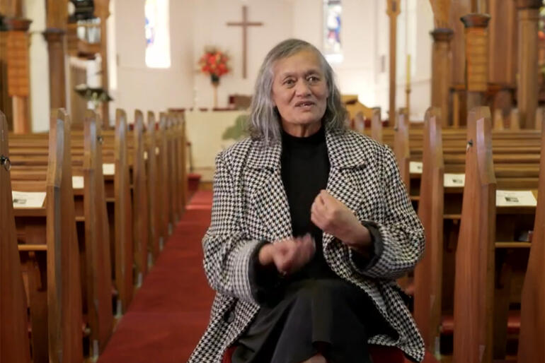 Interim Principal Caron Taana speaks inside the church at St Luke's Havelock North, marvelling at some students' resilience. Interim Principal Caron Taana speaks inside the church at St Luke's Havelock North, marvelling at some students' resilience.