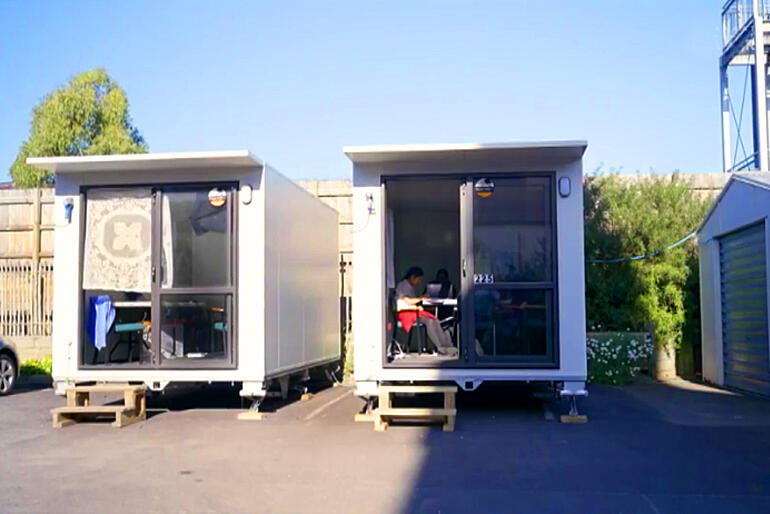 Two portacoms installed at Hukarere's learning hub at St Luke's Havelock North add more quiet study spaces. Two portacoms installed at Hukarere's learning hub at St Luke's Havelock North add more quiet study spaces.