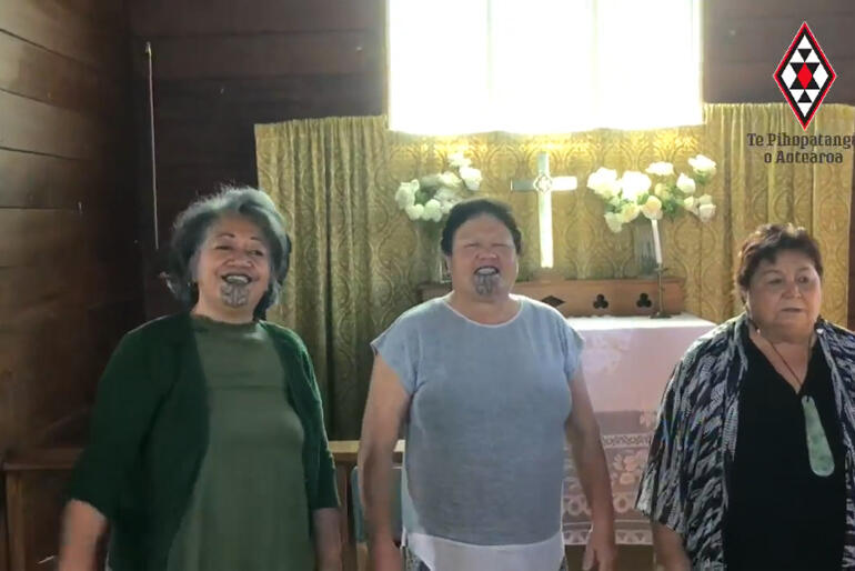 Members of the ministry team at St John's Anglican Church in Ōmāhu tune in to lead songs for the service honouring their ancestor. Members of the ministry team at St John's Anglican Church in Ōmāhu tune in to lead songs for the service honouring their ancestor.