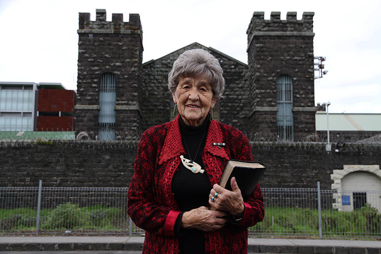 File photo: May, aged 93, outside Mt Eden in 2013. She was still a regular visitor then.