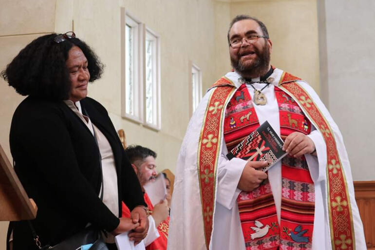 Rev Dr Hirini Kaa and his wife Te Paea Popata Kaa celebrate the launch of his new history book, 'Te Hāhi Mihinare: The Māori Anglican Church'. Rev Dr Hirini Kaa and his wife Te Paea Popata Kaa celebrate the launch of his new history book, 'Te Hāhi Mihinare: The Māori Anglican Church'.