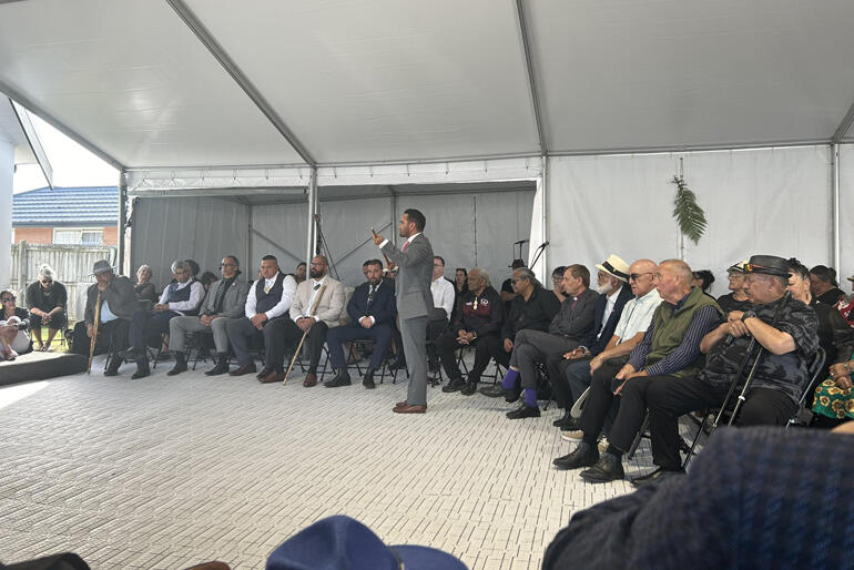 Mourners gather at Waipatu Marae in Hastings to honour and farewell Bishop Richard Wallace. Mourners gather at Waipatu Marae in Hastings to honour and farewell Bishop Richard Wallace.