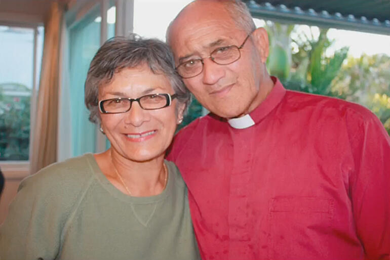 Partners in whānau, ministry and life, Lorraine Walters and Bishop Muru Walters.