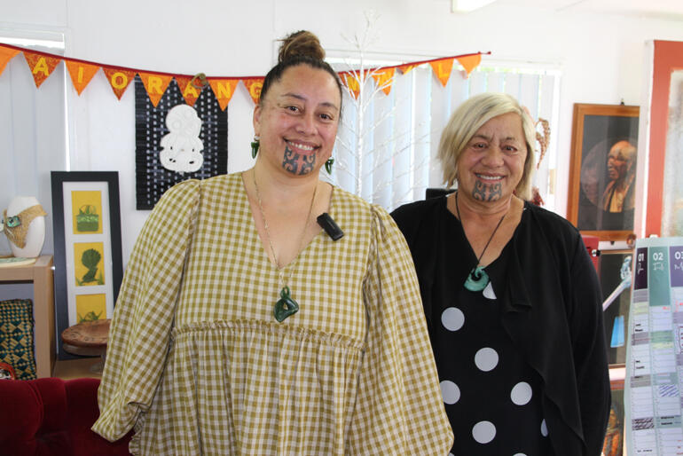 Hui Amorangi Manahautu Susan Wallace (left) manages the details for the growing community care hub at Te Waipounamu Centre, Hui Amorangi Manahautu Susan Wallace (left) manages the details for the growing community care hub at Te Waipounamu Centre,