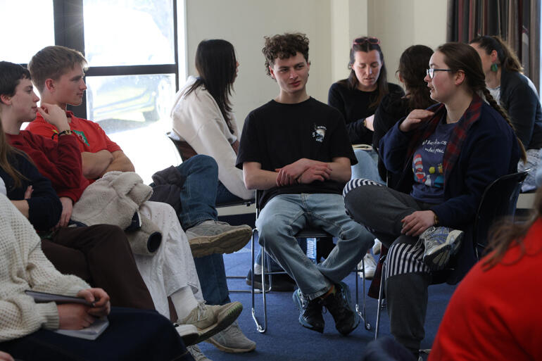 Youth leaders discuss the insights they've heard during The Abbey's 'Working through anxiety' workshop. Youth leaders discuss the insights they've heard during The Abbey's 'Working through anxiety' workshop.