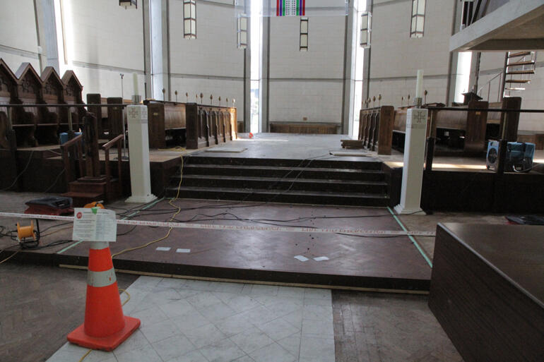 Eight industrial dehumidifiers have been on the go around St Paul's Cathedral sanctuary this week. Eight industrial dehumidifiers have been on the go around St Paul's Cathedral sanctuary this week.