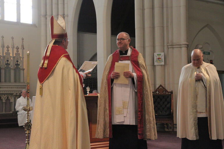+ Steven Dunedin licenses Rev Dr James Harding as a clerical canon and Rev Brian Kilkelly as a Priest Assistant for St Paul's. + Steven Dunedin licenses Rev Dr James Harding as a clerical canon and Rev Brian Kilkelly as a Priest Assistant for St Paul's.