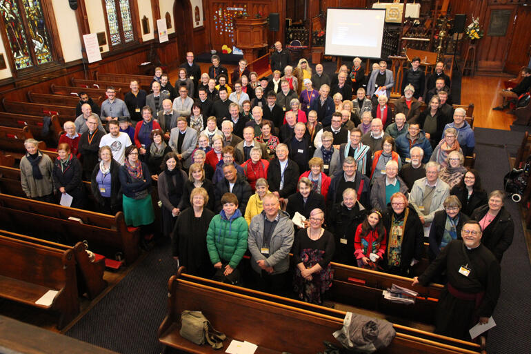 Smiles all round from the final morning of the 2019 Anglo-Catholic Hui at St Peter's on Willis in Wellington.