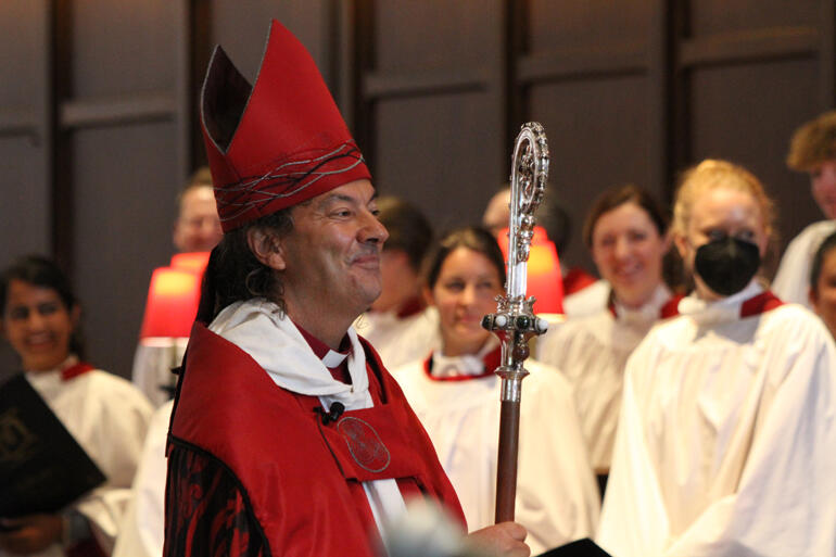 Bishop Justin Duckworth has the last word in the service as he invites everyone to the after service 'feed'.