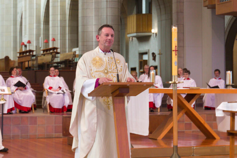 Bishop Ross Bay shares a happy recollection of Bishop Jim White in the third eulogy.