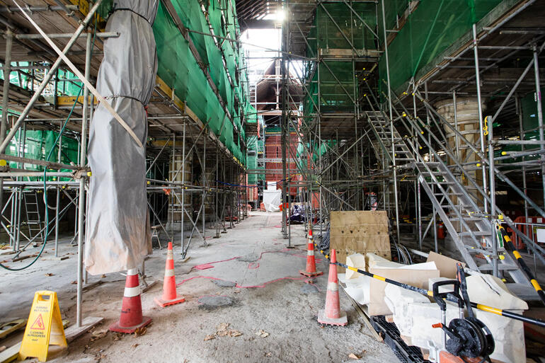Millions have already been spent on the first third of the Christ Church Cathedral's restoration, which has secured the site and begun strengthening. Millions have already been spent on the first third of the Christ Church Cathedral's restoration, which has secured the site and begun strengthening.