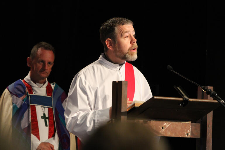 Rev Toby Behan reads the Gospel of the day.