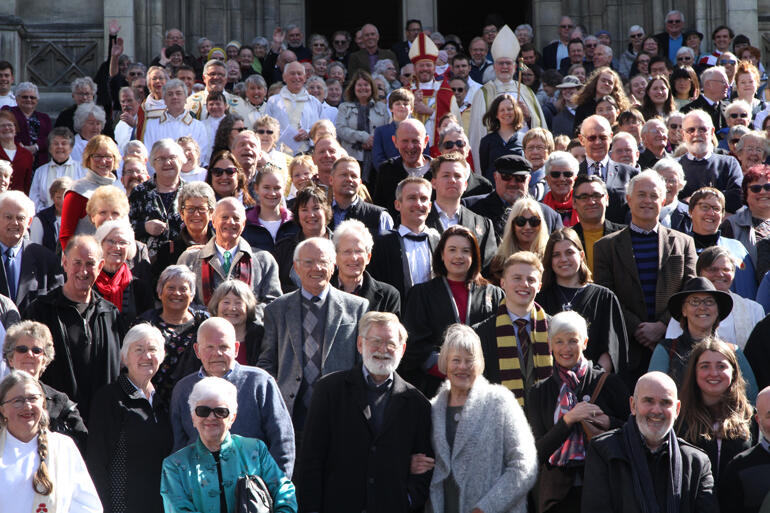 Smiles from the crowd gathered on the steps of St Paul's Cathedral following the 150th celebration. Smiles from the crowd gathered on the steps of St Paul's Cathedral following the 150th celebration.