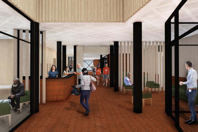 Inside HomeGround will be a hub for wrap around services for vulnerable Aucklanders: in housing, nutrition, health and wellbeing. Inside HomeGround will be a hub for wrap around services for vulnerable Aucklanders: in housing, nutrition, health and wellbeing.