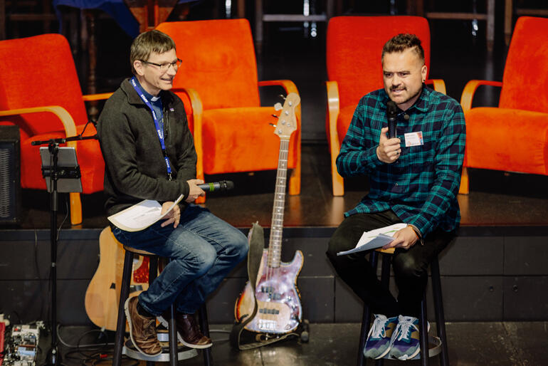 Christchurch's Archdeacon for Regeneration and Mission, Mark Chamberlain, interviews Dallas Harema. Christchurch's Archdeacon for Regeneration and Mission, Mark Chamberlain, interviews Dallas Harema.