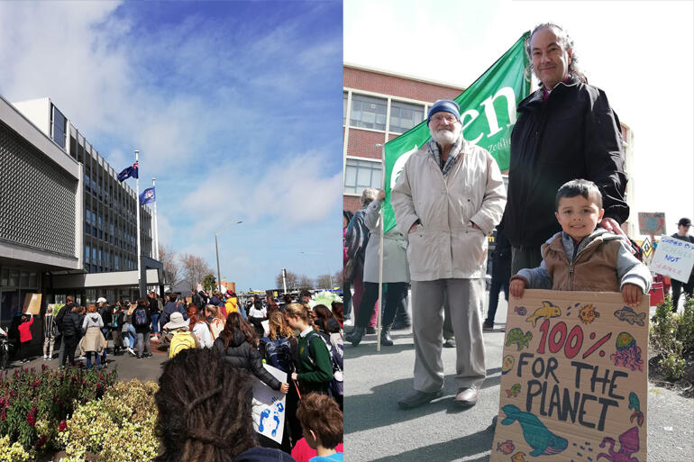 Bishop Justin Duckworth joins Anglicans at the Whanganui climate strike, where they provided the sole Christian presence. Bishop Justin Duckworth joins Anglicans at the Whanganui climate strike, where they provided the sole Christian presence.