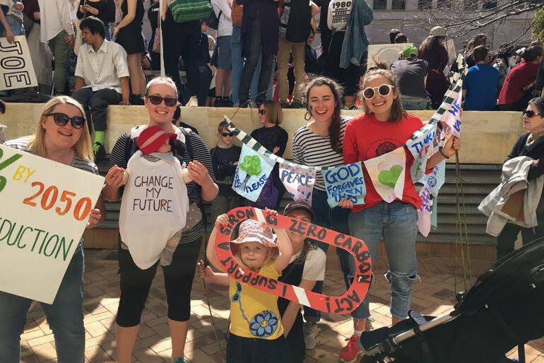 Lyall Bay Anglicans turn out: L-R: Cindy Newport, Vikki Maree Ward, Rose Morris and Alana Hathaway