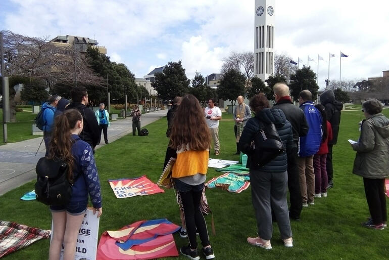 Rev Amy Houben(S. Matthew's) and Rev Andy Hickman (All Saints') lead a climate vigil Eucharist in Palmerston North. Rev Amy Houben(S. Matthew's) and Rev Andy Hickman (All Saints') lead a climate vigil Eucharist in Palmerston North.