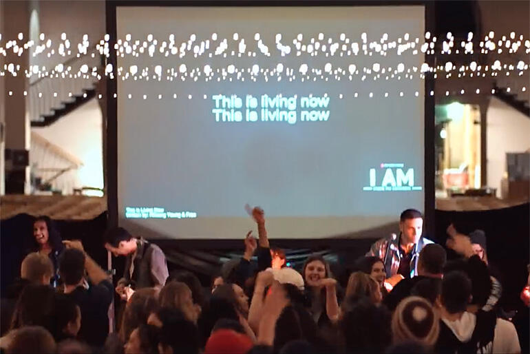 Young people move to the music and in the Spirit at Wellington Anglican Youth Ministries' 'Storm the Cathedral' opening night. Young people move to the music and in the Spirit at Wellington Anglican Youth Ministries' 'Storm the Cathedral' opening night.