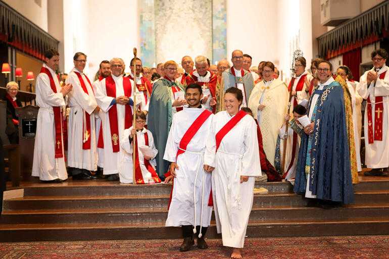 Rev Chris Kirby and Rev Chelsea Kirby come for ordination as priests.