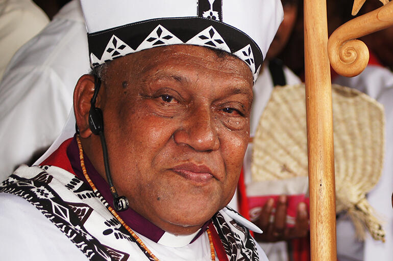 Archbishop Fereimi Cama, the newly ordained Anglican Bishop of Polynesia, and co-leader of the three tikanga church.