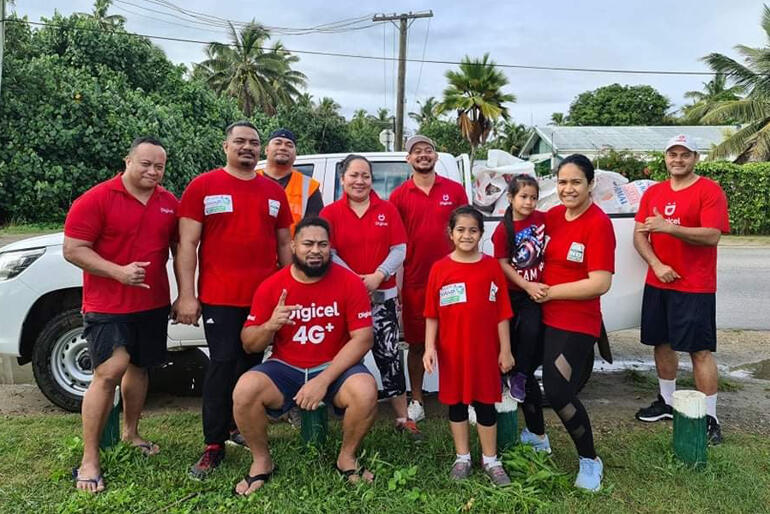 An intergenerational creation care team from the Anglican Church's 'No Pelestiki' campaign line up after a beach clean-up in Tonga this October. An intergenerational creation care team from the Anglican Church's 'No Pelestiki' campaign line up after a beach clean-up in Tonga this October.
