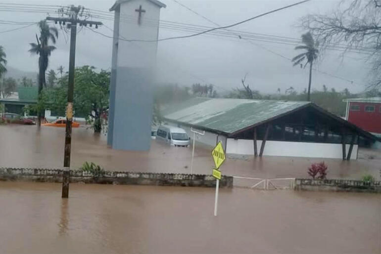 St Thomas' Anglican Church in Labasa stands surrounded by floodwaters after Cyclone Ana landed last Sunday 31 January. St Thomas' Anglican Church in Labasa stands surrounded by floodwaters after Cyclone Ana landed last Sunday 31 January.