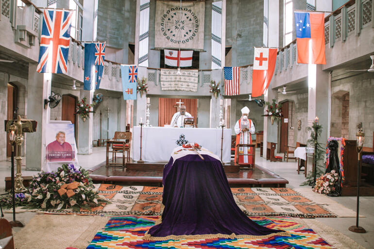 Archbishop Fereimi Cama, 7th Bishop of Polynesia is farewelled in a funeral service at Holy Trinity Cathedral Suva.