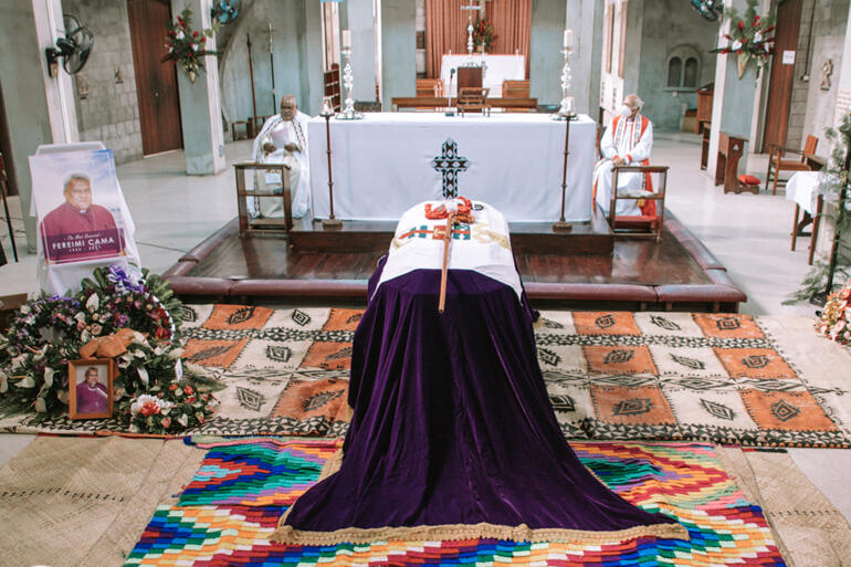 Archbishop Fereimi Cama is honoured and farewelled at a funeral in Holy Trinity Cathedral Suva on Friday 9 July, 2021. Archbishop Fereimi Cama is honoured and farewelled at a funeral in Holy Trinity Cathedral Suva on Friday 9 July, 2021.