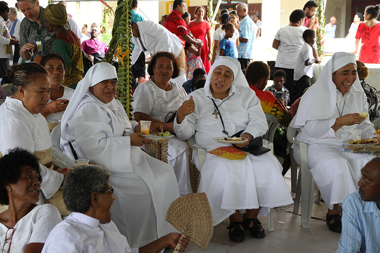 From left we have: The Rev Vika Vea, Sr Sandra, Sr Vutulonga and Sr Kalolaine. From left we have: The Rev Vika Vea, Sr Sandra, Sr Vutulonga and Sr Kalolaine.
