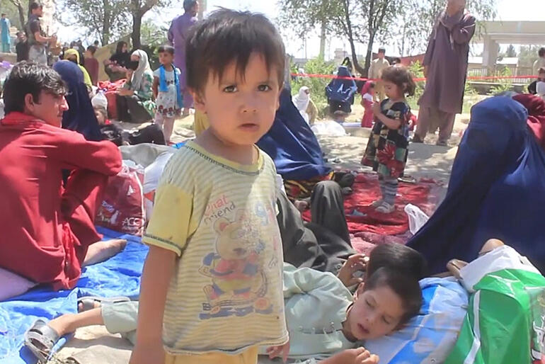 People who have fled Afghanistan's conflict zones shelter in an "internally displaced people's" camp where food and supplies are dangerously low. People who have fled Afghanistan's conflict zones shelter in an "internally displaced people's" camp where food and supplies are dangerously low.